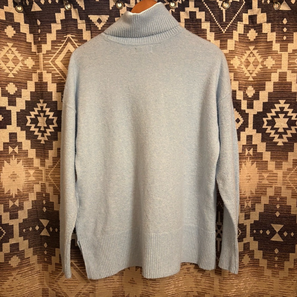 Calvin Klein Light Blue Sweater, Mock / Turtle Neck, Size Medium - Picture 6 of 14